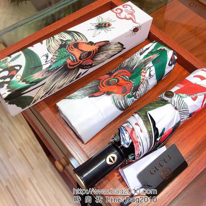 GUCCI古馳 最新火爆單品 極品G家自動傘 古奇天鵝圖案 防雨防紫外線隔熱傘  sll1023